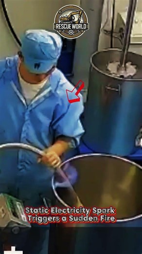 Static Electricity Spark Triggers a Sudden Fire #fails #news #fire