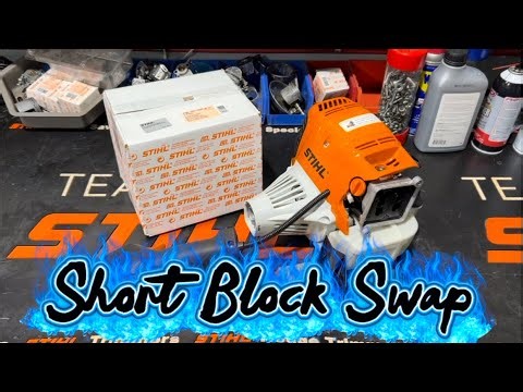 Replacing a Short-block on a Stihl FS 91 String Trimmer. Step-by-step engine and valve replacement.