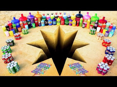 EXPERIMENT: Giant Toothpaste Eruption from Eight Pointed Star pit, Fanta, Coca Cola vs Mentos