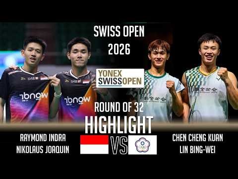 Raymond INDRA Nikolaus JOAQUIN vs CHEN Cheng Kuan LIN Bing-Wei | Swiss Open 2026 Badminton