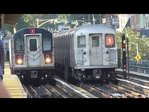 IRT Broadway Line: R62A & R142 1 & NIS Trains at 125th St-Broadway (Weekend)