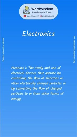 What does "Electronics" mean? | English vocabulary shorts | #electronics #wordwisdom