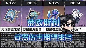 【原神】莱欧斯利融化武器伤害期望排名，1命莱欧斯利武器伤害对比、武器选择。