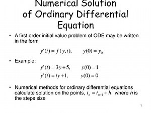 Numerical Solution of Ordinary Differential Equation - SlideServe
