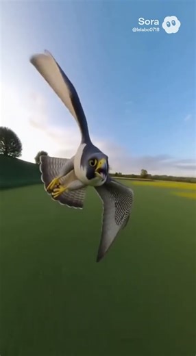Falcon’s High-Speed Dive! Dove Escapes With Sharp Aerial Turn!