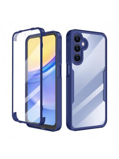 Hadaasi 1pc Blue Shell Integrated 360-Degree Full Coverage TPU+PC Dual-Layer Acrylic Shockproof Silicone Protective Case, Contrast Color Ultra-Thin Phone Case Compatible With Samsung Galaxy S26 Ultra/S26 Plus/S26/M36/S25 FE/S25 Edge/S24/A57/A37/A17/A07/A56/A36/A26/A55/A35/A25/A15 And Apple 17e/17 Pro/17 Pro Max/Air/17/16E, Reno14 Pro, Honor 400/400 Pro/400 Lite, Reno14 F, Hot 60 Pro/Hot 60 Pro+, Compatible With Xiaomi 15C | SHEIN