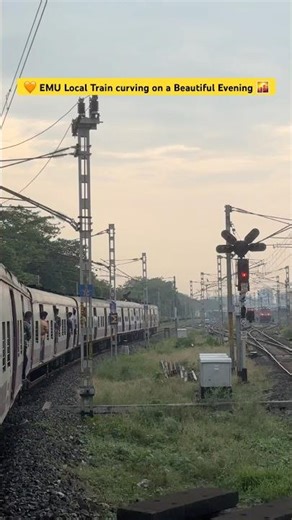 🧡 EMU Local Train curving on a Beautiful Evening 🌇