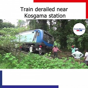 4 comments | A train heading to Colombo Fort from Avissawella along the Kelani Valley line derailed this morning near the Kosgama railway station. The locomotive control room and rail track were damaged during the mishap. | Daily Mirror | Facebook