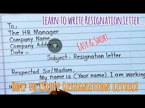 How to write Resignation letter // Resignation letter sample // Learn to write resignation letter