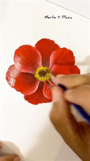 23K views · 542 reactions | Radiant Red Anemone in Acrylic #acrylic #acrylicpainting #flowerart #beginner #art | MB.Plaza Art | Facebook
