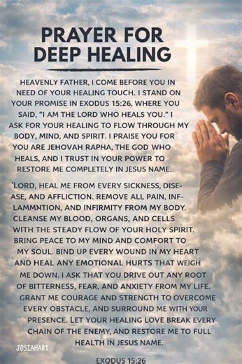 Prayer For Deep Healing The Lord Say: I am Your Healer Exodus 15:26
