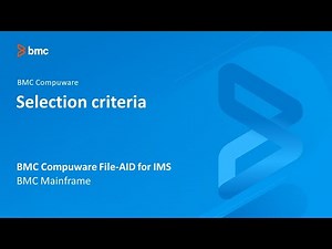 BMC Compuware File-AID for IMS - Selection criteria