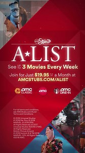 Get on the AMC Stubs A-List & see up to 3 movies every week for just $19.95/month ( tax). | AMC Theatres