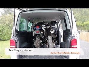 Loading motorbikes into a VW Caravelle Multivan with a Oxford Motorcycle Ramp a 2015 T5 Transporter
