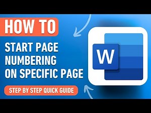 How to Start Page Numbering from Specific Page in Word [2024] Easy Tutorial