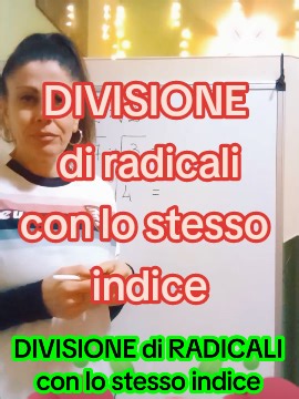 DIVISIONE di RADICALI con lo stesso indice #matematica #impararecontiktok