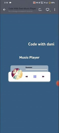 Responsive music player using HTML CSS and JavaScript with source code #webaudio #html #css#frontend