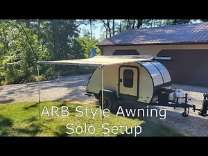 ARB style awning solo setup with high wind tips. You can do it!