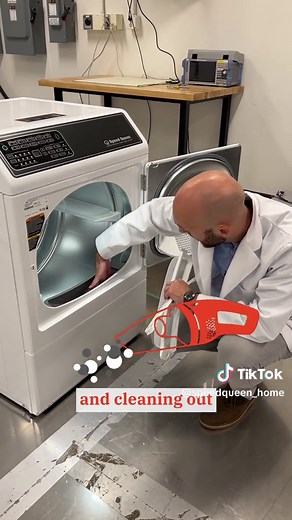 Once a year, Speed Queen® recommends vacuuming underneath your lint filter. #speedqueenlaundry #joeltheengineer #laundrytok #laundryadvice #howto #homeappliances #maintenance