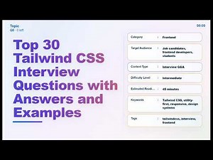 Top 30 Tailwind CSS Interview Questions & Answers (With Examples) — Echo With Coffee