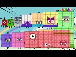NUMBERBLOCKS SQUARE NUMBERS IN ASCENDING AND DESCENDING ORDER | MULTIPLYLEARN TO COUNT | COLORART_ID