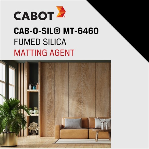 Introducing our new CAB-O-SIL® MT-6460 fumed silica, a highly efficient fumed silica matting agent for wood and leather coating applications. This product is particularly suitable for water-borne systems. These systems can help lower impact on the environment by reducing the use of solvents by up to 60% compared to a typical solvent-based system. CAB-O-SIL® MT-6460 fumed silica can also efficiently achieve the same level of gloss with up to 50% less material compared to organic wax, making the f