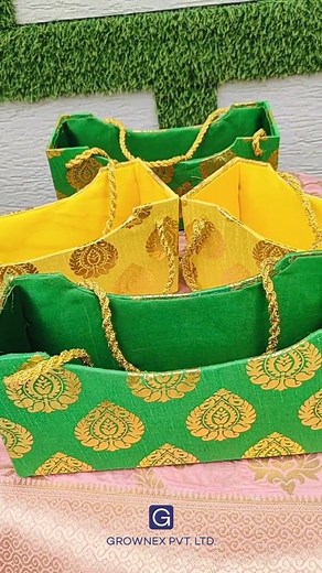 Bride’s checklist: Haldi ✅ Mehendi ✅ Stunning Baskets from Grownex ✅ Make your pre-wedding festivities unforgettable with our handcrafted baskets – 💛 3D Printed Elegance for a modern royal vibe ✨ Golden Foil Accents that shine as bright as your celebration 🌸 Gota Work Baskets for a touch of timeless tradition From vibrant colors to luxurious finishes, we have a basket for every bride’s style! . . . . . . . . #GrownexPackaging #HaldiBasket #MehendiGifts #WeddingReady #3DPrintBasket #GoldenFoilB