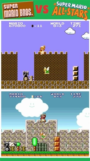 🧱 World 8-3 Comparison OG Super Mario Bros vs Super Mario All-Stars
