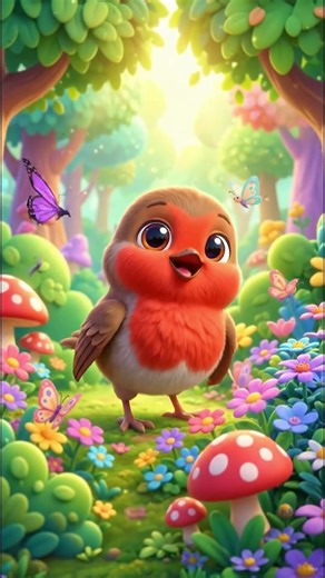 English Nursery Rhyme: Little Robin Redbreast #englishpoem #nurseryrhymes #shortvideo #rhymes