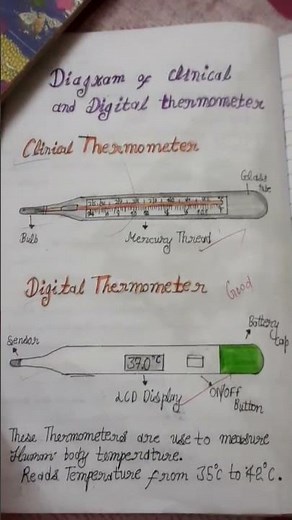 Diagram of clinical and digital thermometer Science class 7