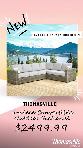🚨NEW PRODUCT ALERT🚨 @Thomasville 3-piece Convertible Outdoor Sectional is now available exclusively on Costco.com! 😍Elevate your outdoor living experience with this stunning outdoor sectional by Thomasville! 🙌Made with premium resin wicker, covered in durable Sunbrella fabric and an extendable lounger that effortlessly transforms a standard sectional into a luxurious lounger! 🙋🏻‍♀️This lounger is the perfect spot for basking in the warm sunlight or enjoying a night by the fire pit! . 📍Ava