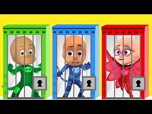 Learn Colors with Pj Masks Keys and Wrong Hairs
