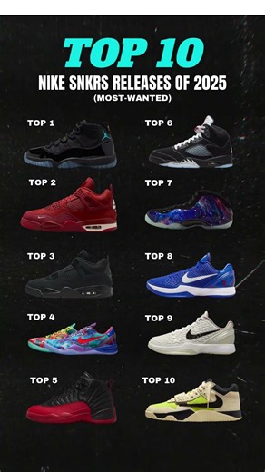 TOP 10 Most Wanted Releases of 2025 (Nike SNKRS App)