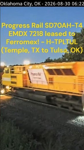 Progress Rail SD70AH-T4! - OMRA Oklahoma City Railcam #railway #trains #railcam #oklahoma