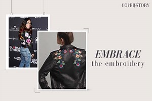 Biker chic, done right - Take inspiration from Salma Hayek & jump on the trend bandwagon with embroidered faux leather jackets. Shop now - https://www.coverstory.co.in | Cover Story | Facebook