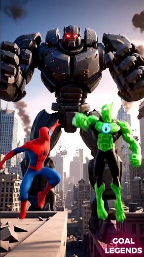 Ben 10 vs Spider-Man 🕷️🔥 | Epic Rooftop Battle | Cartoon Short #ben10 #spiderman #ben10vsspiderman