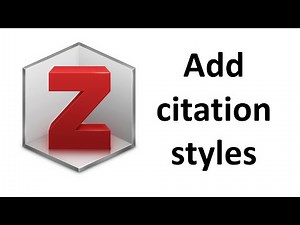 How to add or install new citation styles in Zotero