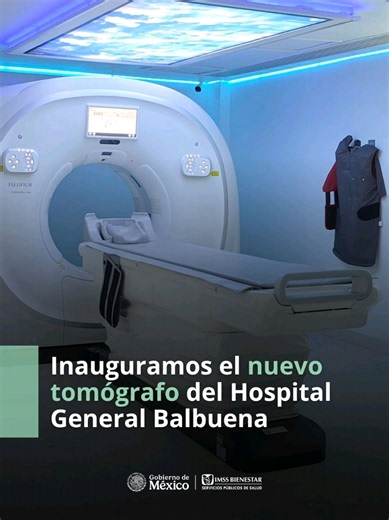 🏥 Fortalecemos la atención médica del Hospital General Balbuena con la inauguración de un nuevo tomógrafo de 128 cortes, tecnología de alta precisión que permitirá realizar estudios más rápidos y oportunos para las y los pacientes. ⚡ Con este nuevo equipo se realizarán alrededor de 50 estudios diarios y exploraciones de cuerpo completo en tan solo 30 segundos, fortaleciendo la atención oportuna en áreas críticas como urgencias y neurocirugía. 🩺 En #IMSSBienestar seguimos acercando tecnología d