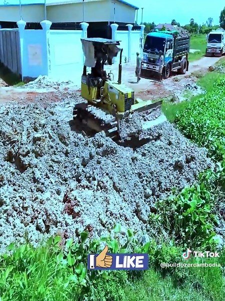 Fast Road Development with Bulldozers and Dump Trucks