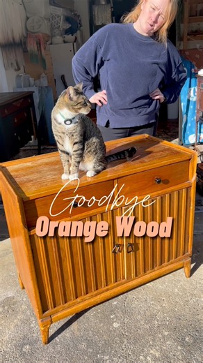 65K views · 1.3K reactions | Orange wood is out! ❌ Althoughh we love a full refinish, this Mid Century buffet inspired us to do a fun angular dipped look with a stunning Black Lace by Lilly Moon Paint. We also used a mixture of their Gel Stains - and both have a built in top coat  Let us know what you think of this flip and follow for more inspo! #vintagefurniture #beforeandafterfurniture #easydiy #furnitureflipping #furnituremakeover | Fig & Fern | Facebook