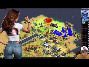 Insane Red Alert 2 Online Multiplayer Gameplay: 2v2v2 Teams Free-for-All on New Canyon Fodder Map!