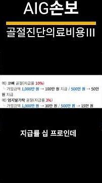 부위마다 달라지는 골절보험?! AIG 골절진단의료비용Ⅲ 완전정리 #AIG손해보험 #골절보험