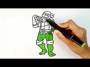 How to Draw Ninja Turtle Michelangelo | Step-by-Step Drawing Tutorial for Kids#ninjaturtles #kidsart