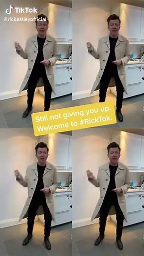 rick astley dances to Never Gonna Give You Up tiktok