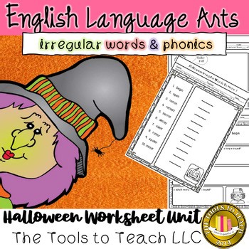 Halloween Irregular Words Phonics Worksheet Packet Unit Low Prep Grades 2nd-4th