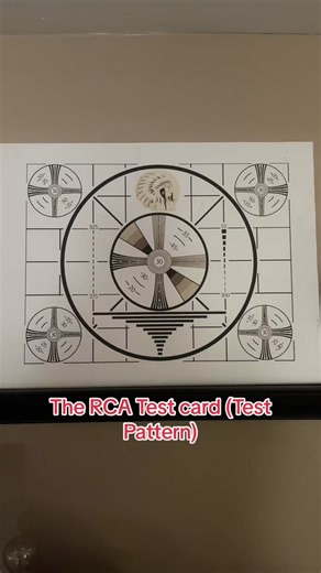 Television test pattern, used to test camera registrations and signal quality. Later replaced with the color bars of today. When you saw the indian on the test card, that was the RCA version. Other companies had their own but RCA was the most widly used. #testcard #RCAtestcard #rcatelevision #RCAtestpattern #rcatvsignalapp