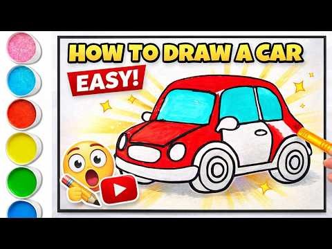How to Draw a Car Step by Step 🚗 | Easy Car Drawing for Beginners 🌟
