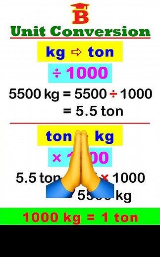 kg to ton, ton to kg Conversion
