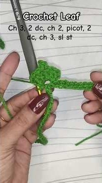 Quick crochet leaf pattern 🍃🧶✨ Easy, cute & perfect for your next crochet project! 💚#Crochet #Shorts