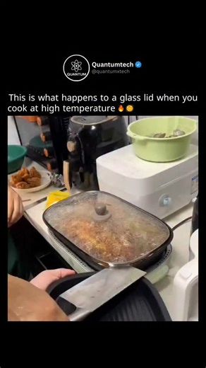 QuantumTech on Instagram: "⚠️ If a glass lid shatters while cooking, don’t try to remove it immediately! Heat can create tiny internal cracks, making the glass unstable. Even if it looks mostly intact, moving it can send shards crashing into your food. 🥘💥 Let the pot or pan cool completely before handling. Wear gloves, carefully remove the broken glass, and dispose of both the lid and the food. Safety always comes first — never risk invisible splinters! 🛡️✨ love engineering & science? follow